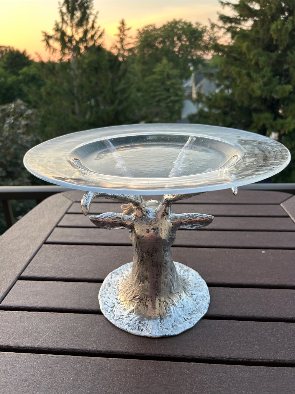 RARE Pottery Barn Stag Deer
Head Cake Stand Pedestal
Glass Platter Retired NWT - Picture 8 of 11